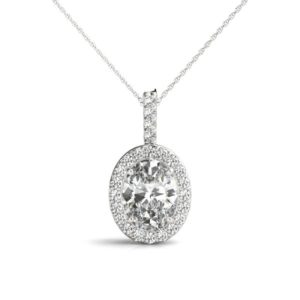 14Kw Diamond Halo Pendant 1.20 CT TW