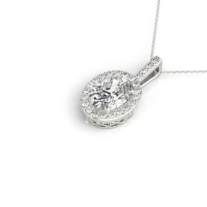 14Kw Diamond Halo Pendant 1.20 CT TW