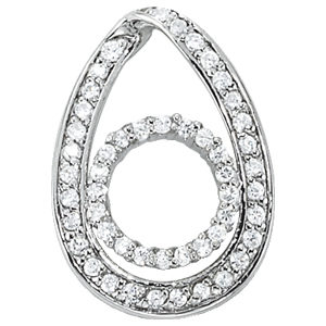 14Kw Oval 2 in One Diamond Pendant 0.50 CT TW