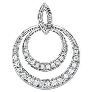 14Kw Round 2 In 1 Diamond Pendant 0.38 CT TW