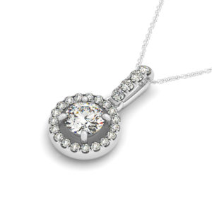 14Kw Diamond Halo Pendant 1.25 CT TW