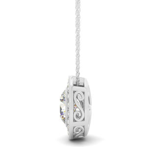 14Kw Diamond Halo Pendant 1.20 CT TW