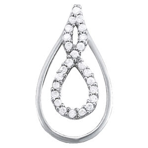 14Kw Tear Drop Style 2 in 1 Diamond Pendant 0.20 CT TW