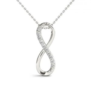 14Kw Infinity Style Diamond Pendant 0.10 CT TW