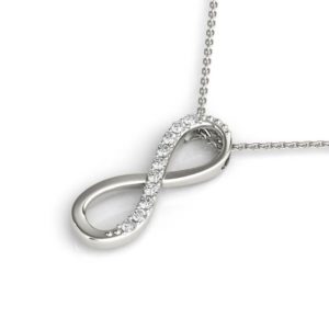 14Kw Infinity Style Diamond Pendant 0.10 CT TW