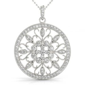 14 Kw Round Diamond Pendant 0.75 CT TW