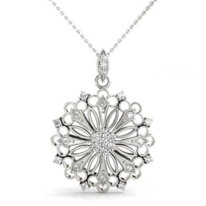 14Kw Round Diamond Pendant 0.25 CT TW