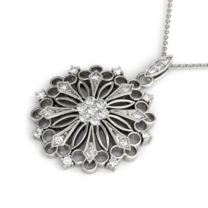 14Kw Round Diamond Pendant 0.25 CT TW