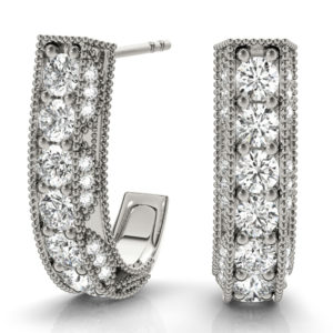 14Kw J Style Diamond Earrings 0.50 CT TW