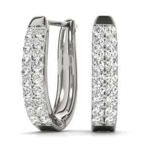 14Kw U Shaped Diamond Earrings 0.66 CT TW