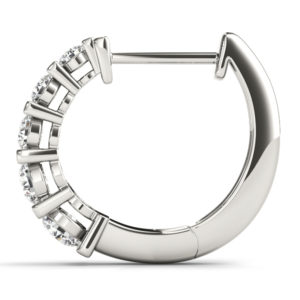 14Kw Round Diamond Hoop Earrings 0.50 CT TW