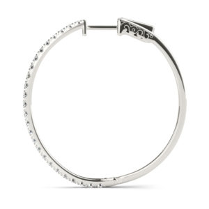 14Kw Circular Diamond Hoop Earrings 1.00 CT TW