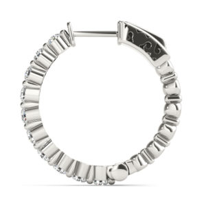 14Kw Circular Diamond Hoop Earrings 1.00 CT TW