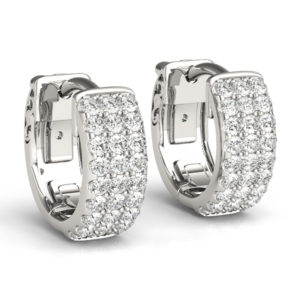 14 Kw Flat Hoop Diamond Earrings 0.50 CT TW