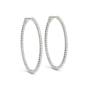 14Kw Circular Diamond Hoop Earrings 5.00 CT TW