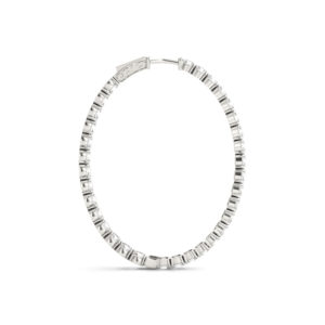 14Kw Oval Diamond Hoop Earrings 12.00 CT TW