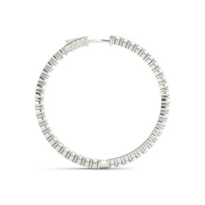 14Kw Round Diamond Hoop Earrings In & Out 6.00 CT TW