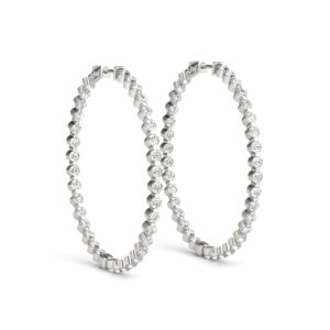 14Kw Circular Diamond Hoop Earrings 9.75 CT TW