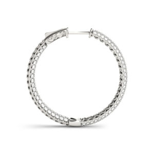 14Kw Diamond Round Hoop Earrings in & out  7.00 CT TW