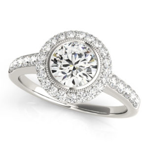 14Kw Halo Engagement Diamond Ring Wedding Set 1.71 CT TW