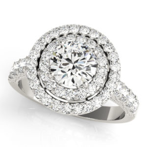 14Kw Halo Engagement Diamond Ring Wedding Set 2.33 CT TW