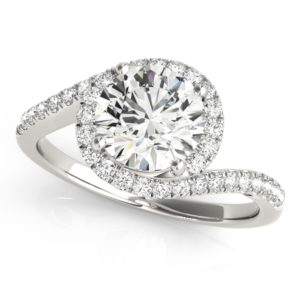 14Kw Halo Engagement Diamond Ring Wedding Set 1.45 CT TW