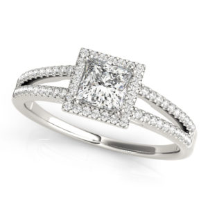 14Kw Halo Engagement Diamond Ring Wedding Set 1.30 CT TW