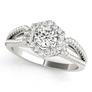 14Kw Halo Engagement Diamond Ring Wedding Set 1.50 CT TW