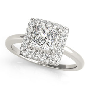 14Kw Halo Engagement Diamond Ring Wedding Set 1.38 CT TW