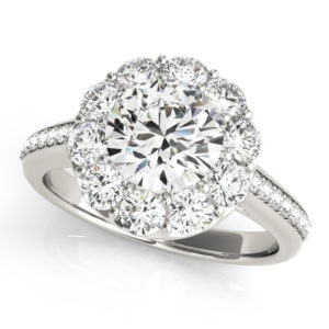 14Kw Halo Engagement Diamond Ring Wedding Set 2.00 CT TW