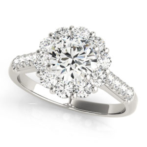 14Kw Halo Engagement Diamond Ring Wedding Set 2.20 CT TW