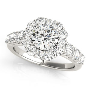 14Kw Halo Engagement Diamond Ring Wedding Set 2.20 CT TW
