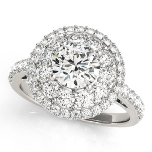 14Kw Halo Engagement Diamond Ring Wedding Set 2.33 CT TW