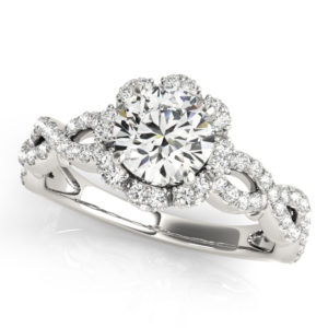 14Kw Halo Engagement Diamond Ring Wedding Set 1.78 CT TW