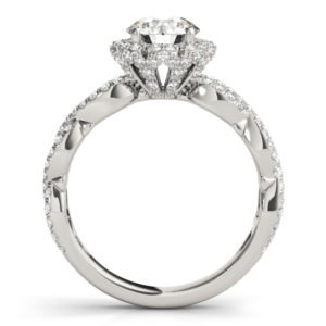 14Kw Halo Engagement Diamond Ring Wedding Set 1.78 CT TW