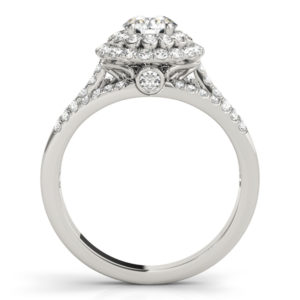 14Kw Halo Engagement Diamond Ring Wedding Set 1.30 CT TW