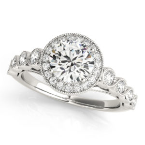 14Kw Halo Engagement Diamond Ring Wedding Set 1.18 CT TW