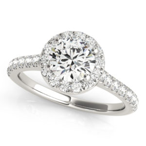 14Kw Halo Engagement Diamond Ring Wedding Set 1.38 CT TW