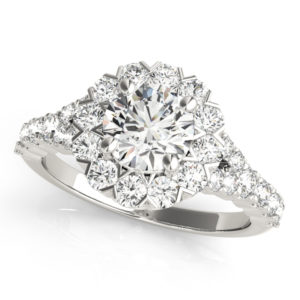 14Kw Halo Engagement Diamond Ring Wedding Set 2.13 CT TW