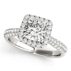 14Kw Halo Engagement Diamond Ring Wedding Ring 1.33 CT TW