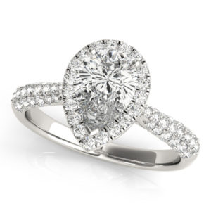 14Kw Halo Engagement Diamond Ring Wedding Ring 1.38 CT TW