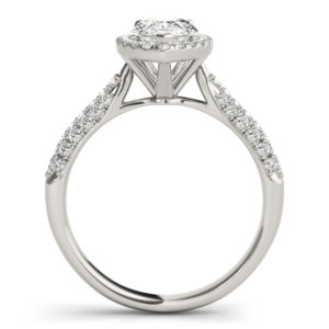 14Kw Halo Engagement Diamond Ring Wedding Ring 1.38 CT TW