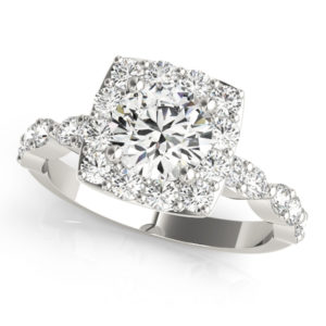 14Kw Halo Engagement Diamond Ring Wedding Set 2.12 CT TW