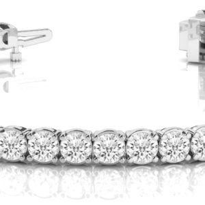 14Kw Interlocking Diamond Tennis Bracelet 4.37 CT TW
