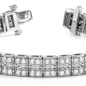 14Kw Interlocking Diamond Tennis Bracelet 4.20 CT TW