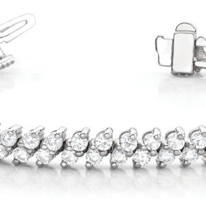 14Kw Interlocking Diamond Tennis Bracelet 4.00 CT TW