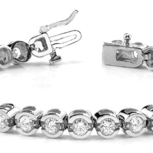 14Kw Interlocking Diamond Tennis Bracelet 5.00 CT TW