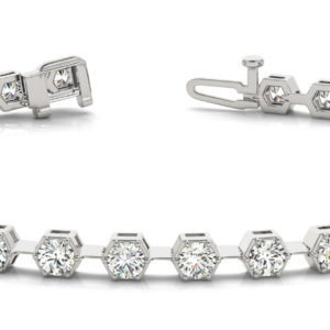 14Kw Interlocking Diamond Tennis Bracelet 1.62 CT TW