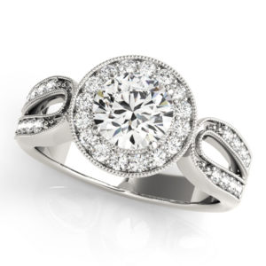 14Kw Halo Engagement Diamond Ring Wedding Ring 1.33 CT TW