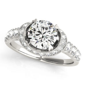 14Kw Halo Engagement Diamond Ring Wedding Ring 1.63 CT TW